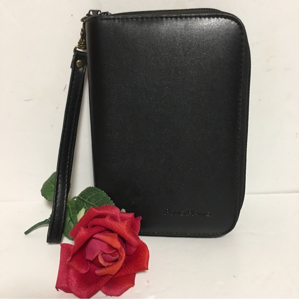 Power Planner Day planner black with calculator (working?) & wrist strap